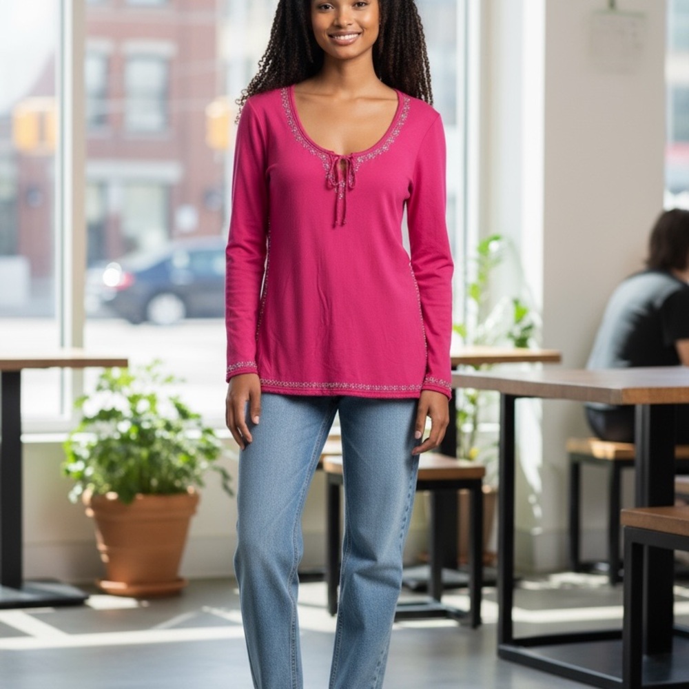 INC International Concepts Pink Long Sleeve Tunic